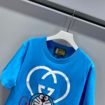 615044 Doraemon x Gucci cotton T-shirt blue