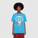 615044 Doraemon x Gucci cotton T-shirt blue