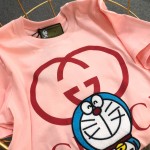 615044 Doraemon x Gucci cotton T-shirt pink