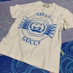 616036 Gucci disk print oversize T-shirt White