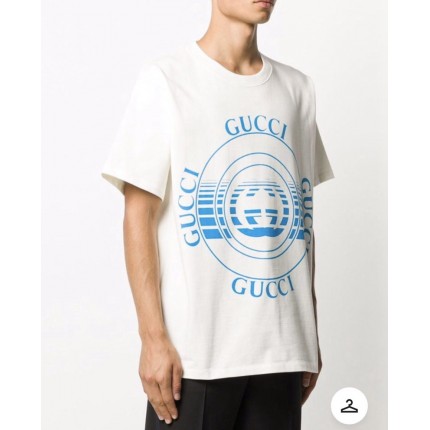 616036 Gucci disk print oversize T-shirt White