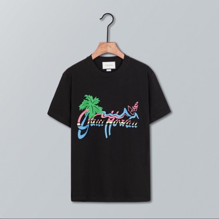 616036 Gucci Hawaii logo-print T-shirt