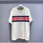 616036 Gucci Interlocking G stripe print T-shirt white