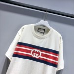 616036 Gucci Interlocking G stripe print T-shirt white