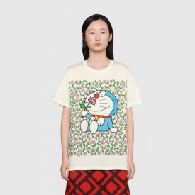 615044 Doraemon x Gucci cotton T-shirt Ivory