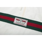 594861 Cotton canvas windbreaker with Gucci label white