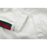 594861 Cotton canvas windbreaker with Gucci label white