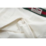 594861 Cotton canvas windbreaker with Gucci label white