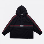 594861 Cotton canvas windbreaker with Gucci label black