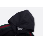 594861 Cotton canvas windbreaker with Gucci label black