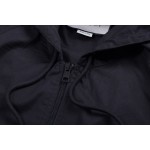 594861 Cotton canvas windbreaker with Gucci label black