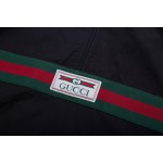 594861 Cotton canvas windbreaker with Gucci label black