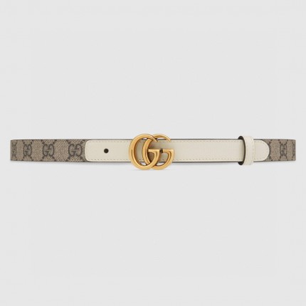 Gucci GG Marmont thin belt 409417 white