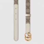 Gucci GG Marmont thin belt 409417 white