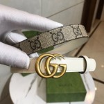 Gucci GG Marmont thin belt 409417 white