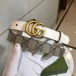 Gucci GG Marmont thin belt 409417 white