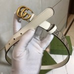 Gucci GG Marmont thin belt 409417 white