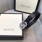 Gucci Leather belt with Double G buckle 582100