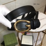 Gucci Thin belt with G buckle 655566 black 