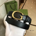 Gucci Thin belt with G buckle 655566 black 