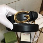 Gucci Thin belt with G buckle 655566 black 