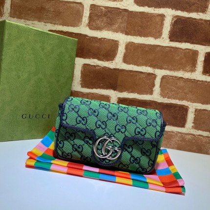 GG Marmont Multicolour super mini bag green 476433