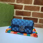 GG Marmont Multicolour super mini bag blue 476433