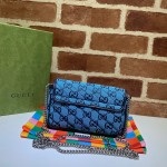 GG Marmont Multicolour super mini bag blue 476433