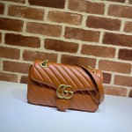 Gucci GG Marmont small matelassé shoulder bag 443497 brown