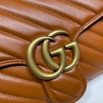 Gucci GG Marmont small matelassé shoulder bag 443497 brown