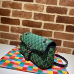 Gucci GG Marmont Multicolour small shoulder bag 443497 green