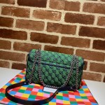 Gucci GG Marmont Multicolour small shoulder bag 443497 green