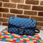 Gucci GG Marmont Multicolour small shoulder bag 443497 blue