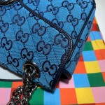 Gucci GG Marmont Multicolour small shoulder bag 443497 blue