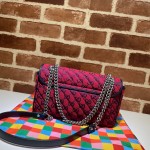 Gucci GG Marmont Multicolour small shoulder bag 443497 red