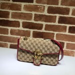 Gucci GG Marmont small shoulder bag 443497 beige-red