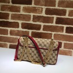 Gucci GG Marmont small shoulder bag 443497 beige-red