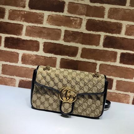 Gucci GG Marmont small shoulder bag 443497 beige-black