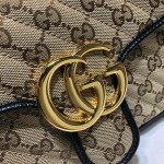 Gucci GG Marmont small shoulder bag 443497 beige-black