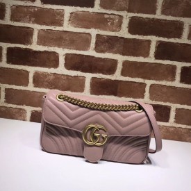 Gucci GG Marmont matelassé shoulder bag dusty pink 443497