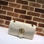 Gucci GG Marmont matelassé shoulder bag small 443497 white