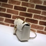 Gucci GG Marmont matelassé shoulder bag small 443497 white