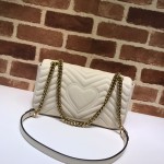 Gucci GG Marmont matelassé shoulder bag small 443497 white