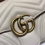 Gucci GG Marmont matelassé shoulder bag small 443497 white