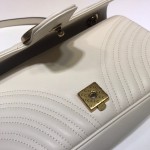 Gucci GG Marmont matelassé shoulder bag small 443497 white