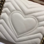 Gucci GG Marmont matelassé shoulder bag small 443497 white