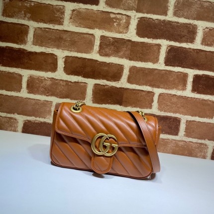 Gucci GG Marmont mini matelassé shoulder bag brown 446744