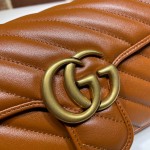 Gucci GG Marmont mini matelassé shoulder bag brown 446744