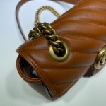 Gucci GG Marmont mini matelassé shoulder bag brown 446744