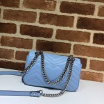 Gucci GG Marmont mini matelassé shoulder bag light blue 446744